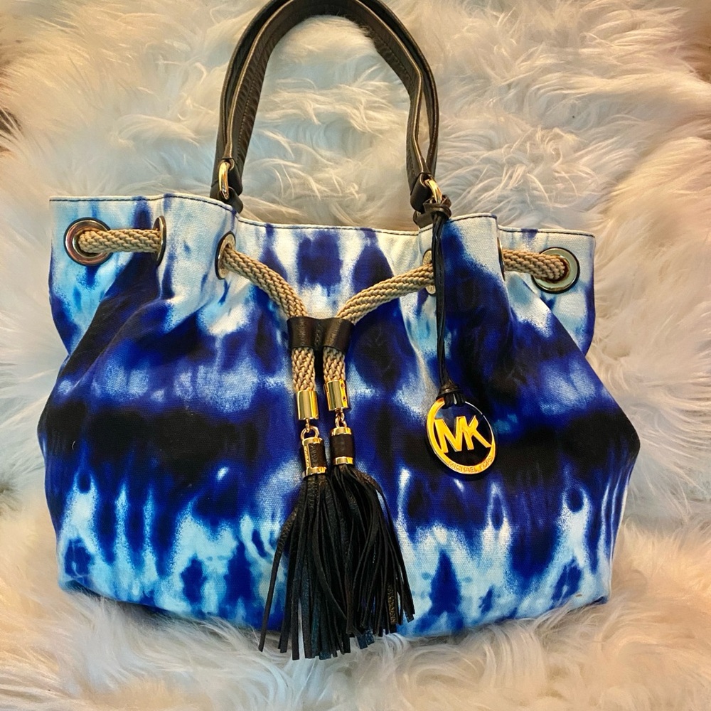 Michael Kors Vibrant Blue and Black Tote